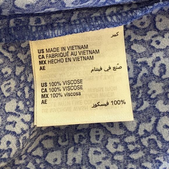 On 34th Women’s Blue Animal Print Midi Lightweight Skirt Large Viscose Side Zip - Picture 9 of 11